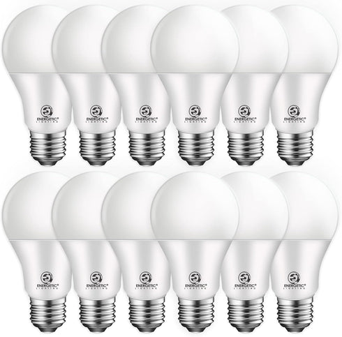 E ENERGETIC LIGHTING Dimmable LED Light Bulbs, 60W Equivalent 5000K Daylight, 8.5W 800 Lumens, E26 LED Bulb 60 Watt Dimmable, UL Listed, 12 Packs...