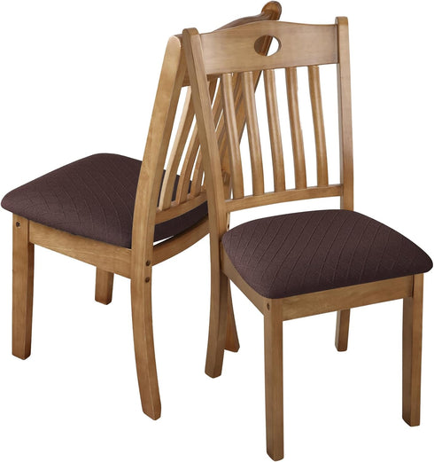 Stretch Chair Seat Covers 4 PCS, Removable Washable Dining Chair Covers Anti-Dust Dining Room Seat Cushion Slipcovers (4, Chocolate)...