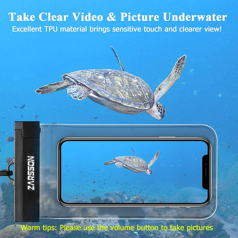 IPX8 Waterproof Phone Pouch/Case, 2 Pack Universal TPU Cell Phone Dry Bag Underwater Protector with Detachable Lanyard for iPhone 14 13 12 Pro Max...
