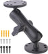 Aluminum Fish Finder Mount with 1" B-size Ball, 360° Rotation Depth Finder Mount Bracket for Boats with Double AMPS Round Plates, 5.6" Long Arm Ma...