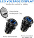 2 Pack 12V USB Outlet Wire Aluminum Car Charger Multi Port, Dual USB Quick Charge 3.0 Port and PD USB C Socket with Voltmeter Switch for Car Boat ...