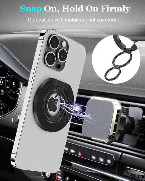 Magnetic Phone Grip for MagSafe, Double-Sided Magnetic Phone Ring Holder Adjustable Phone Finger Grip Stand Compatible with MagSafe Accessories, i...