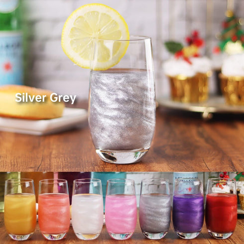 Sujoygar Silver Edible Glitter for Cocktails, 4g Luster Dust Edible Drink Glitter for Cake Vodka Chocolate Wine Cupcake Baking Food Grade Shimmer ...
