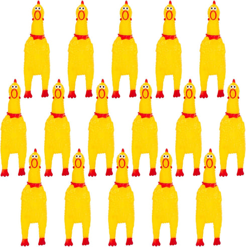 LovesTown 16PCS Rubber Chickens, Screaming Chicken Toys, Chicken Squeaky Toy Squeeze for Kids Party Favors Prank Toys Dog Toys...