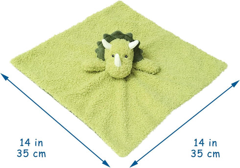 Baby Green Triceratops Soft Stuffed Animal Security Blanket, Plush Dinosaur Character Lovey Blanket, Baby Shower/Nursery Gift, Cuddly Newborn, Inf...