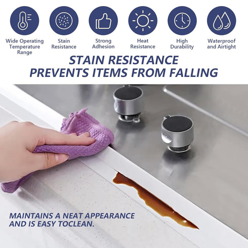Self-Adhesive Caulk Tape - Waterproof Sealing Tape for Kitchens, Bathrooms, Toilets, and Showers - Easy to Apply, Flexible PVC Sealant Tape, White...
