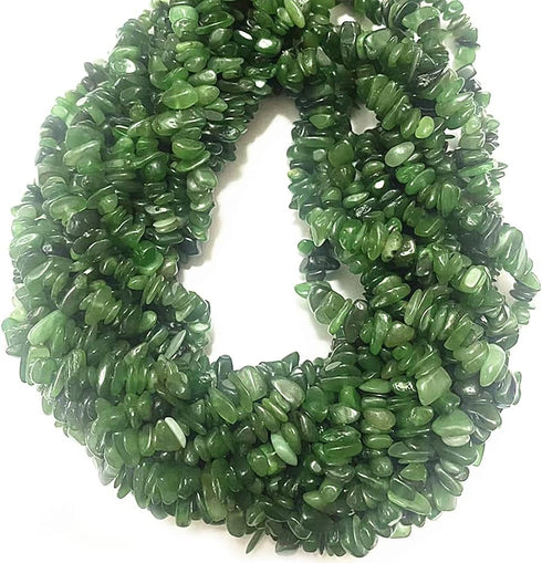 7-8mm Natural Green Canada Jade Gemstone Chips Beads Healing Crystals Waist Bracelets Necklace Kit Irregular Stone DIY Crafts Design Jewelry Makin...