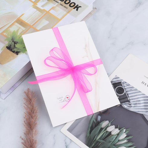 3/8 inch Sheer Organza Ribbon 50 Yards Hot Pink Chiffon Ribbon for Gift Wrapping Father's Day Crafts Wedding Bouquet Ribbon...