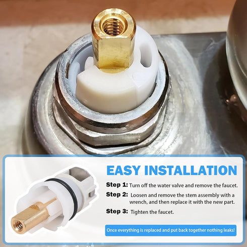 RP25513 Faucet Stem Assembly Compatible with Delta Two Handle Faucet Repair Kit with RP4993 Rubber Seat and Spring, Replacement Stems Cartridges f...