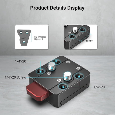 SmallRig Mini V-Lock Assembly Kit, V Mount Battery Plate, Quick Release Set with 1/4"-20 Threaded Holes?- MD2801B...