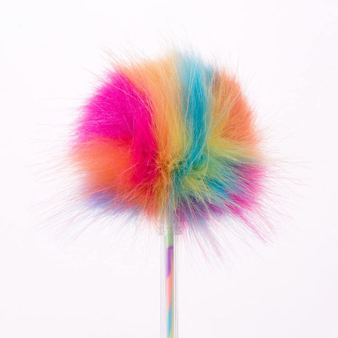 COLSSINE 12 Pack Rainbow Color Pompom with Rainbow ink Gel pen for Girls and Children (Rainbow)...
