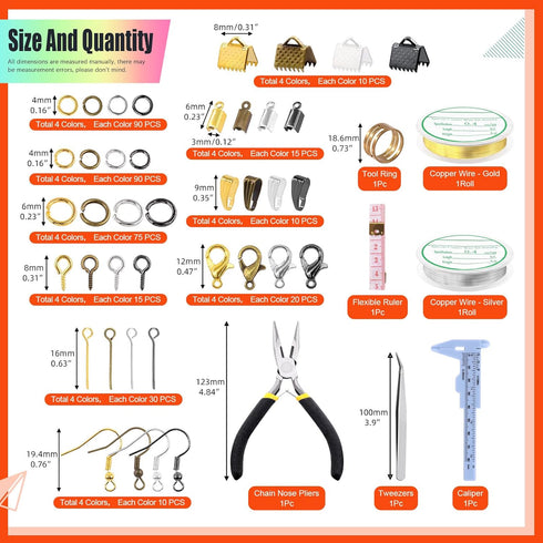 Tanstic 1467Pcs Jewelry Making Supplies Kit, Jewelry Making Kit with Jewelry Pliers, Jump Rings, Copper Wires, Jewelry Findings Supplies, Tweezer,...
