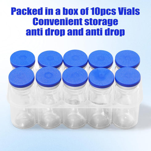 20ml Sealed Empty Vials for Injection, Transparent Glass Vials Self-Healing Injection Port, Liquid Sample Storage Vial with Caps(10pcs)...
