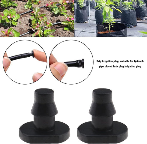 eMagTech 100PCS 1/4 Inch Drip Irrigation End Plugs Garden Hose End Stop Plug Connector for Garden Irrigation PE Pipeline Connection Greenhouse Flo...