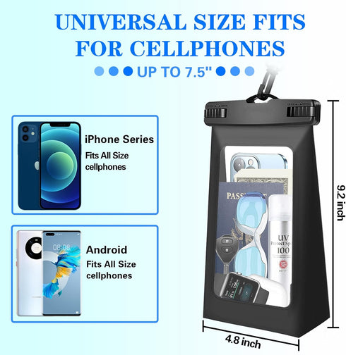 IPX8 Waterproof Phone Dry Bag for iPhone 14/13/12/11 & Samsung S23/S22 - Floating, Large Capacity Pouch for Boating, Swimming, Kayaking (Multicolo...