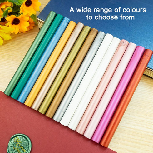 Wax Seal Stick, Tomgenrine 15 Pieces Glue Gun Wax Seal Sticks,for Letter Greeting Cards Wine Sealing Crafts Making Wedding and Party Invitations(R...
