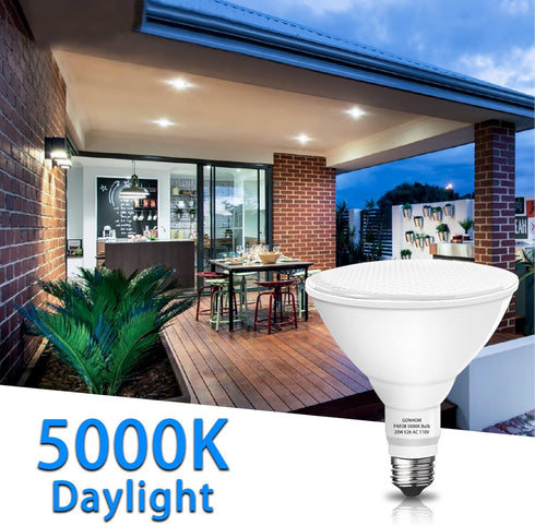 Par38 led flood lights outdoor bulb 2 Pack,Dimmable 5000K Daylight 1800LM,20W Replace up to 200W,Outdoor Flood Light Bulbs for Backyard,Garage,Por...