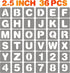 BAMIDELE 2.5 Inch Letter and Number Stencils, 36 Pcs Reusable Plastic Alphabet Spray Paint Stencils for Painting on Wood, Wall, Fabric, Rock, Chal...