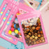 Funfery 100 pcs Pink Holographic Mylar Packaging Bags, Clear Sealing Resealable Smell Proof Bag Foil Pouch Zipper Bag for Food Storage,Lipgloss,Je...