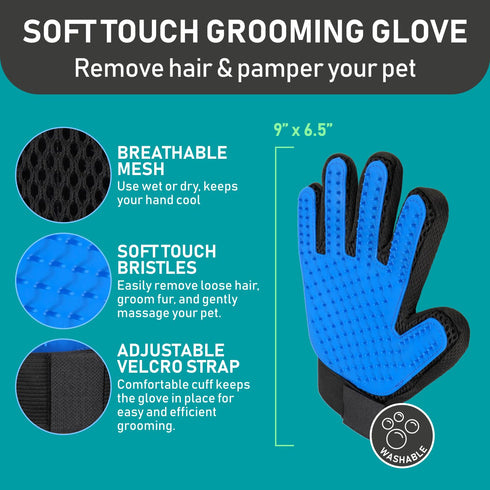 Maxpower Planet Pet Grooming Brush and 2X Grooming Gloves Combo - Double Sided Dematting, Deshedding Undercoat Rake for Dogs - Cat Brush, Dog Brus...