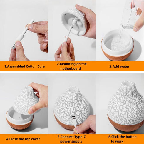 Mini Colorful Cool Humidifier, Volcano Shape Humidifier,USB Personal Desktop Humidifier Volcano Spray Mode, 7 Colors,Super Quiet for Office Room, ...