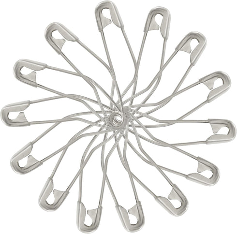 120Pcs 1-1/2 Inch Curved Safety Pins, Quilting Basting Pins Versatile and Sturdy Nickel-Plated Steel Pins for Precise Quilting...