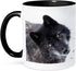 3dRose mug_173728_4 ROCKY MOUNTAIN GRAY WOLF - Two Tone Black Mug, 11oz...