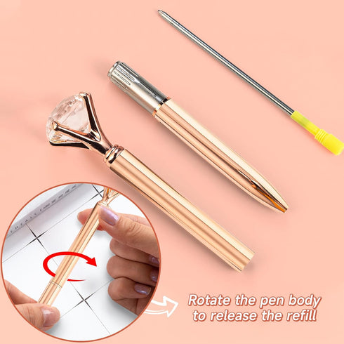Cute Pens for Women, 6 Pcs Rose Gold Pens Metal Ballpoint Pens Bulk, 1.0mm Medium Point Black Ink Pens, Office and School Supplies Cool Fun Pens G...