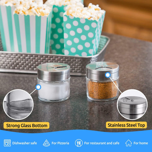 CUSINIUM 2-Pack 3oz Glass Spice Seasonings Shaker With Adjustable Lid...