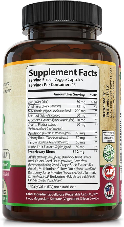 Advanced Liver Cleanse Detox & Repair Formula for Adult with Milk Thistle, Organic Liver Detox & Support Supplement for Men and Women, 90 Pills Li...