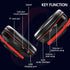 Bluetooth Headphones Over Ear Headphones with Deep Bass LED Foldable Stereo Headphones, Wired and Wireless Headset for Smart Phone/TV/PC(Red/Black...