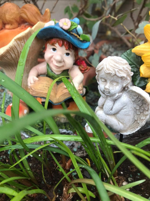 Decorative Angel Garden Stakes Miniature Angel Fairy Garden Angel Small Memorial Statue...