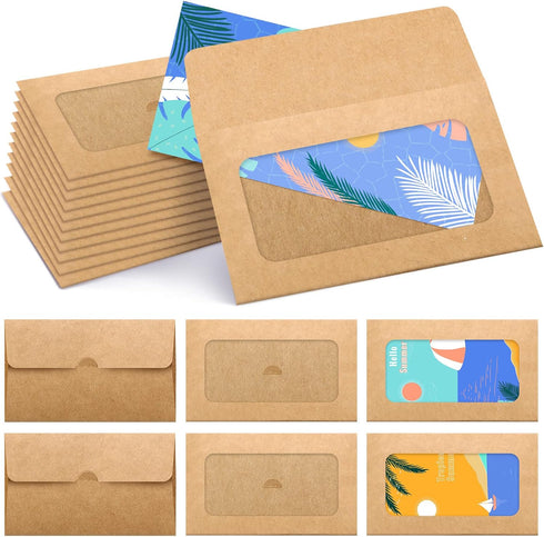 60 Pack Window Gift Card Envelopes Gift Card Sleeves Blank Gift Card Holders 3.9 x 2.4 Inch Envelopes for Gift Cards Greeting Card Mailing Envelop...