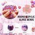 100pcs 6MM Acrylic Beads for Jewelry Making, GACUYI Smooth Beads Bulk Loose Glass Beads in Patterns for Adults Earring Bracelet Necklace Making an...