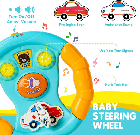 TOY Life Baby Cell Phone Toys for Toddlers 1-3, Play Phone for Toddler, Kids Steering Wheel Toy, Infant Toys 6-12 Months, Baby Boy Light Up Musica...