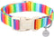DOGWONG Cotton Dog Collar, Rainbow Dog Collar Durable Soft Natural Fabric Pet Dog Collar Cute LGBTQ Puppy Necklace for Small Medium Large Dog...