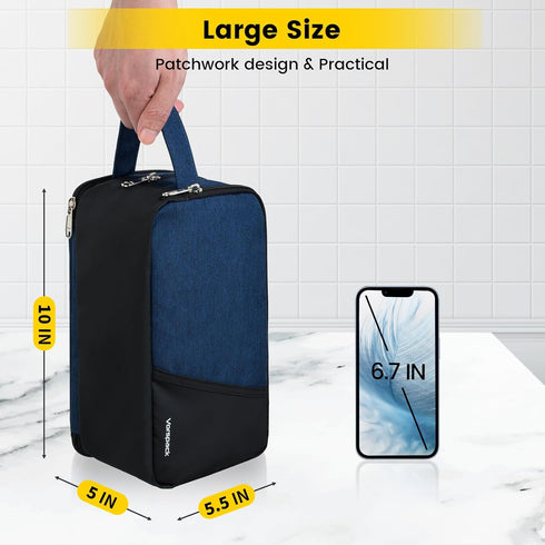 Vorspack Travel Toiletry Bag - Large Toiletry Bag for Men Water Resistant Skincare Bag Dopp Kit for Bathroom Toiletries Accessories Gifts - Navy B...