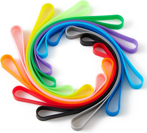 12 PCS Silicone Rubber Bands Planner Elastic Bands Elastic Rubber Wrapping Bands for Books, Crab Traps, Art, Cooking, Wrapping, Exercise, Bag Wrap...