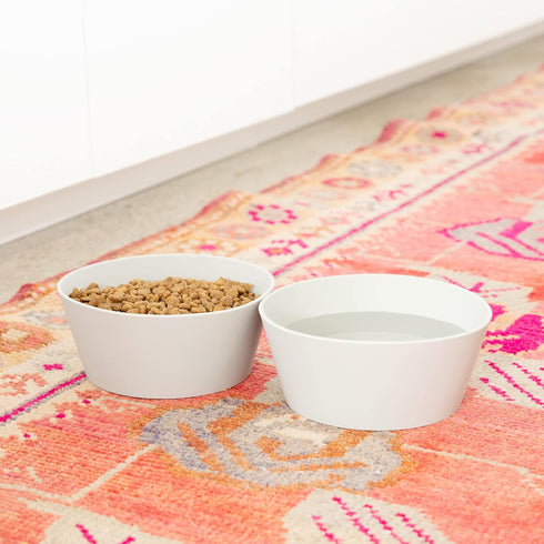 Waggo Habit Silicone Dog Bowl for All Breeds - Modern Heavyweight Silicone, Durable Pet Food and Water Dish Crock, Dishwasher Safe (Light Grey)...