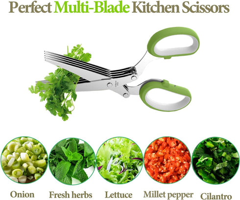 2025 Upgraded Herb Scissors, Effortless Herb Shears Cutter Tool with Sharp Stainless Steel Blades for Fresh Herbs, Must-Have Kitchen & Cooking Gad...