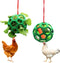 2pcs Chicken Vegetable Feeder Ball Hanging Feeding Toy, Poultry Fruit Holder Chicken Cabbage Feeder Treat Feeding Tool for Hens Chicken Coop Goose...