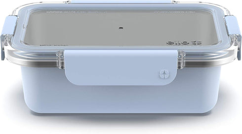 Ello Stainless Steel Rectangle Food Storage Meal Prep Container with Leak-Proof Lids, 4 Cup, Dusty Blue...