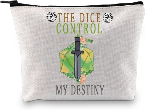 D-Ungeon Master Makeup Bag D20 Dice Cosmetic Bag DandD Dice Gift Dm Gift Role Playing Game Gift Cosmetic Bag (40.MY DESTINY)...