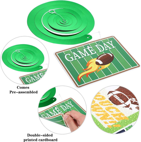 Blulu 30 Pieces Football Hanging Swirl Decorations Football Theme Party Ceiling Decorations, American Hanging Swirls for Game Day Sport Game Party...