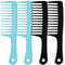 4PCS Wide Tooth Comb, Large Hair Detangling Comb Styling Comb, Professional Women Hair Care Handgrip Comb for Curly, Wet, Long Hair (Black & Blue)...