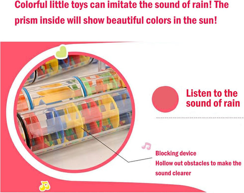 2PCS 8inchs Rain Maker Stick Tube Shaker Sensory Auditory Musical Instrument,Plastic Rainmaker Rainstick for Kids and Baby...