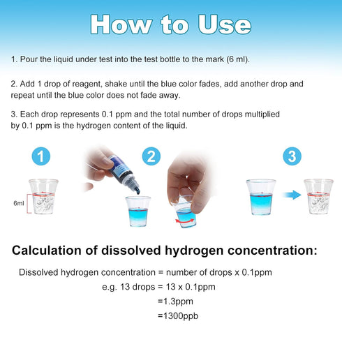Hydrogen Test Reagent?Dissolved Hydrogen Test Reagent ?H2Blue?Test The Concentration of Hydrogen Molecules in Water...