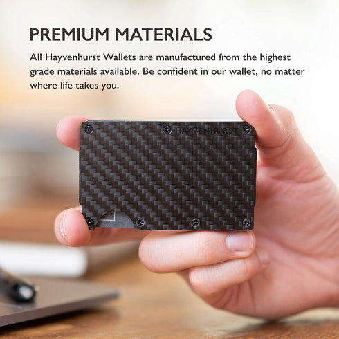 Hayvenhurst Wallet For Men - Reinvented Design Men's Wallet - Slim, Minimalistic & Seamless, Blocks RFID Scanners with a Money Clip (Carbon Fiber)...