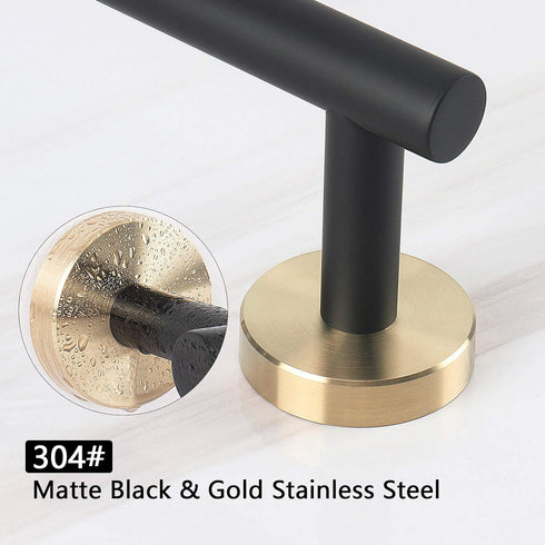 NearMoon Bathroom Towel Bar, Bath Accessories Thicken Stainless Steel Shower Towel Rack for Bathroom, Towel Holder Wall Mounted (1 Pack, Matte Bla...