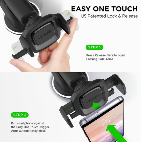iOttie Easy One Touch Mini Dash & Windshield Car Mount Phone Holder || iPhone Xs Max R 8 Plus 7 Samsung Galaxy S10 E S9 S8 Plus Edge, Note 9 & Oth...